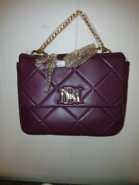 Badgley Mischka Quilted Shoulder Bag in Plum
